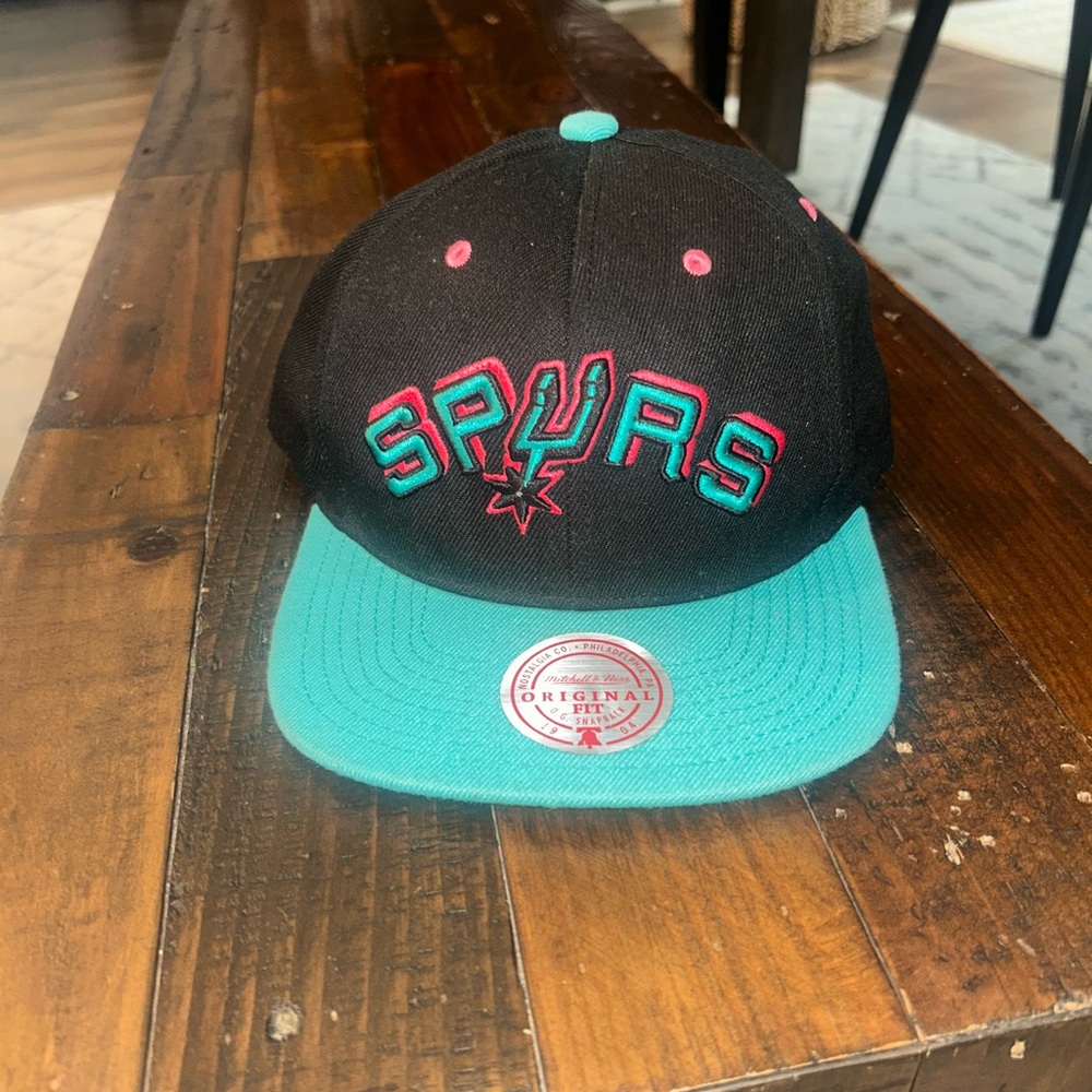 Mitchell & Ness Black and Teal Cap